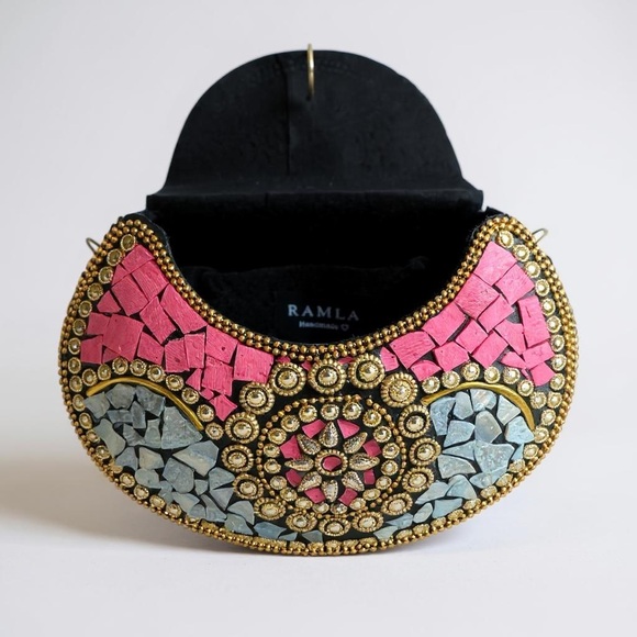 Ramla Beverly Hills Bag – Pink Mosaic | Handmade in Morocco NWOT - Picture 7 of 7